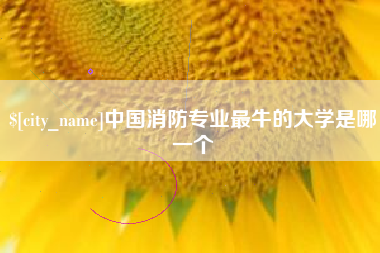 郯城中国消防专业最牛的大学是哪一个