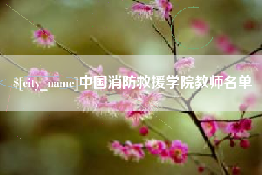郯城中国消防救援学院教师名单