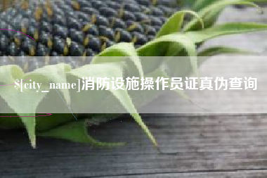 郯城消防设施操作员证真伪查询