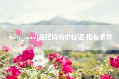 郯城合肥消防中控证 报名条件
