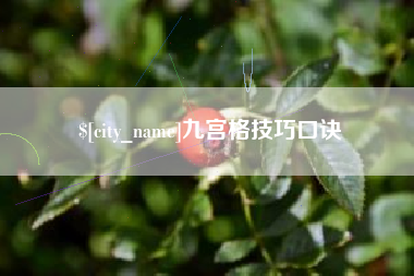 郯城九宫格技巧口诀